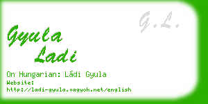 gyula ladi business card